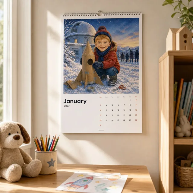Liam's calendar on the wall