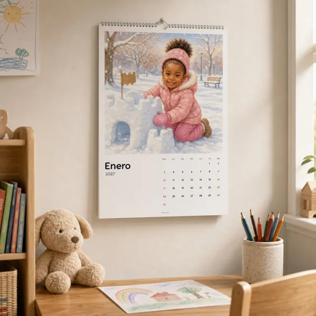 Calendario de Olivia en la pared
